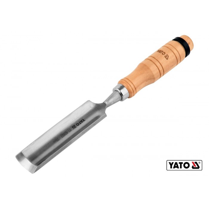 Стамеска напівкругла YATO : b= 32 мм, клинок- 125 мм, дерев'яна ручка- 112 мм [12/48]
