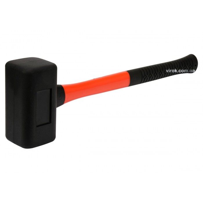 Молоток безінерційний YATO: з гумовим обухом 140х75х75 мм, m=2.4кг, скловолоконна ручка l=495 мм [2]