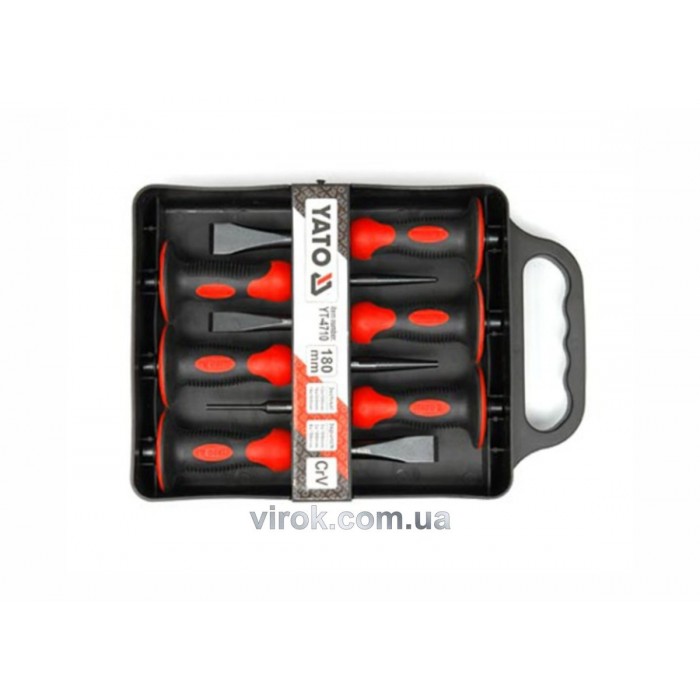 Зубило та пробійник з протектором YATO, Набір 6пр.  l=180мм [10/20]