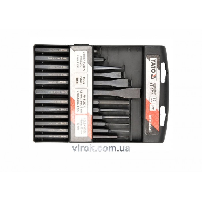 Зубило, кернер і пробійник YATO, Набір 12пр. [10/20]