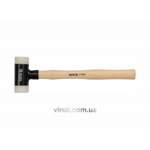 Молоток безінерційний YATO з дерев. ручкою, Ø= 30 мм, m= 265 г, l= 318 мм [10/40]