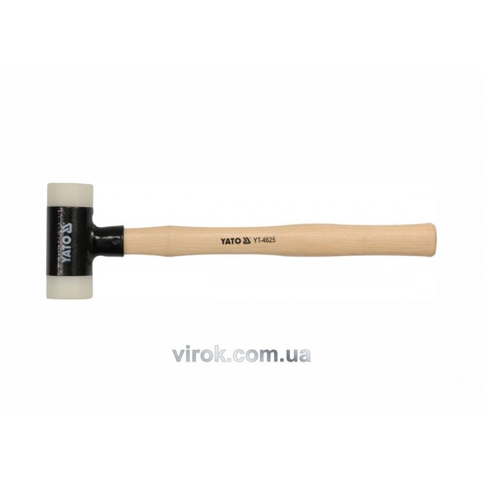 Молоток безінерційний YATO з дерев. ручкою, Ø= 45 мм, m= 490 г, l= 348 мм [6/36]