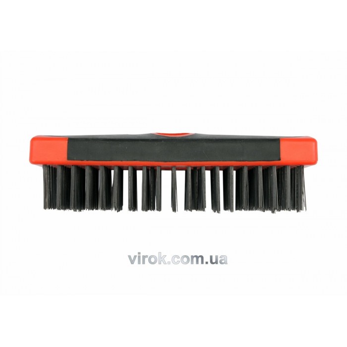 Щітка дротяна сталева YATO : 6- рядна, L=180 x 65 мм, пластикова [12/60]