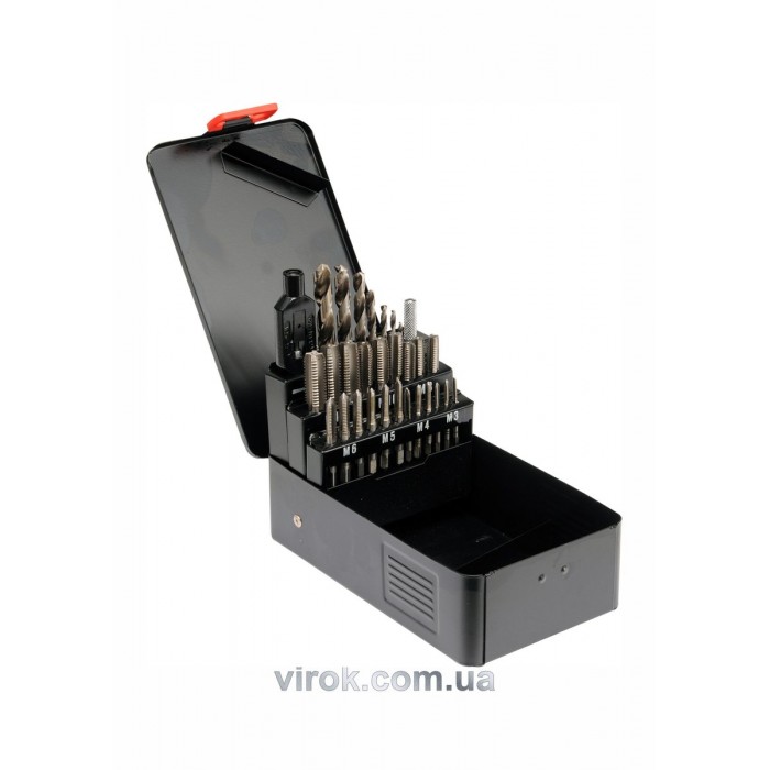 Набір Мітчиків YATO : Ø= M3,М4,М5,М6,М8,М10,М12 мм; кпл. 29 шт. [12]