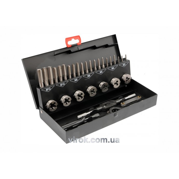 Мітчики і плашки YATO М3-М12, Набір 32 шт. [10]