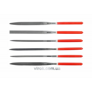 Надфілі YATO : L= 160/75 мм, b= 4 мм. Набір 6 шт. [25/100]