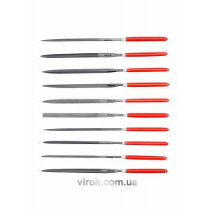 Надфілі YATO : L= 180/85 мм, b= 5 мм. Набір 10 шт. [25/50]