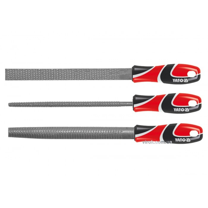 Рашпилі по дереву YATO : L=250 мм, #45, набір 3 шт. [5/20]