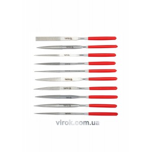 Надфіль алмазний YATO Набір, 4х160х50мм 10пр. [9/90]