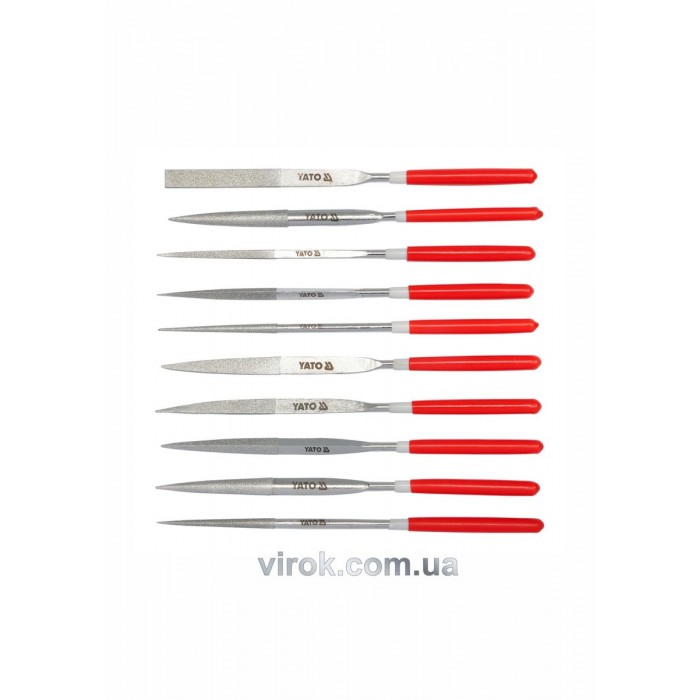 Надфіль алмазний YATO Набір, 4х160х50мм 10пр. [9/90]